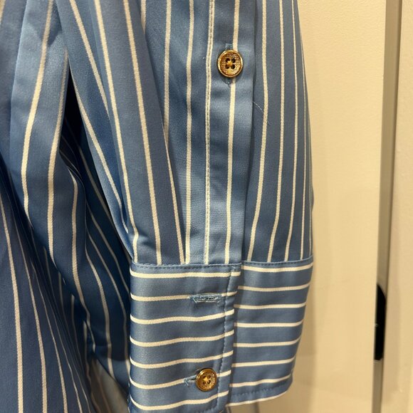 ZARA OVERSIZED BUTTON DOWN BLUE STRIPED - Picture 6 of 6